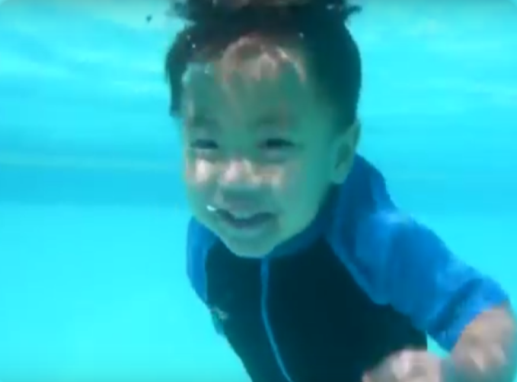 Tyler – baby student of Swimming lessons for babies by Chito Rivera
